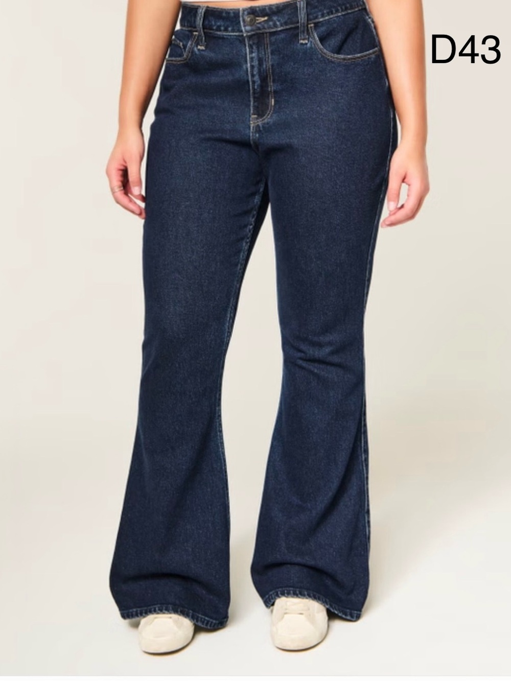 Hollister Dark Indigo High-Rise Flared Jeans, Size 6S